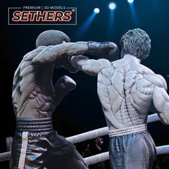 Rocky Balboa vs Apollo Creed Boxing Ring Diorama 3D Printer Model Files