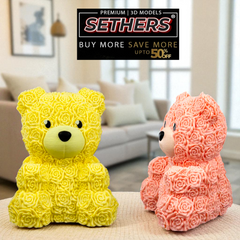Roses Bear | Valentine's Day | Print in Place | 3D Printer Model Files