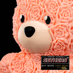Roses Bear | Valentine's Day | Print in Place | 3D Printer Model Files