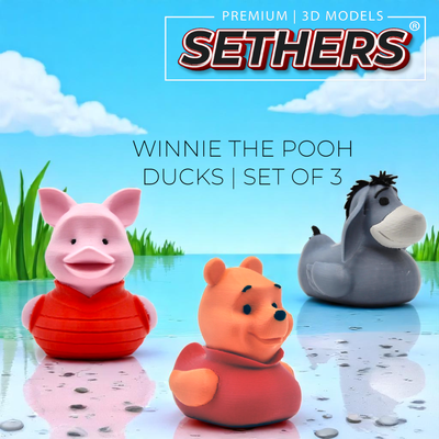 Rubber Duck Set of 3 | Pooh, Piglet and Eeyore | 3D Printer Models