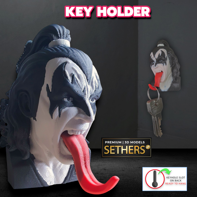 Gene Simmons Tongue Wall Key Holder | KISS The Demon 3D Printer Models