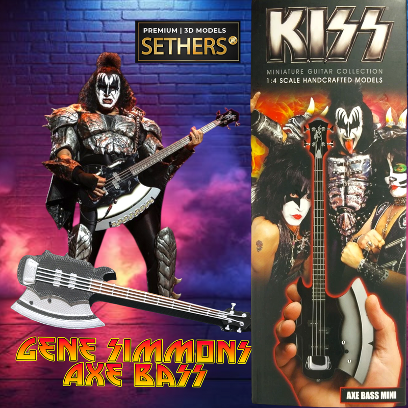 Gene Simmons Axe Bass Guitar | KISS The Demon | 3D Printer Model Files 