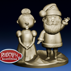 Santa and Mrs Claus | Rudolph the Red Nosed Reindeer | 3D Printer Model Files