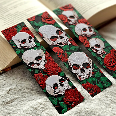 Skull and Roses Bookmark | HueForge 3D Filament Painting Model File
