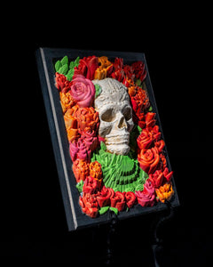 Skull Bed of Roses Framed Wall Art | 3D Printer Model Files