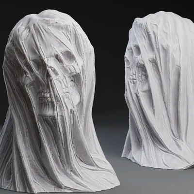 Skull Ghost Bride Planter Vase Statue | 3D Printer Model Files