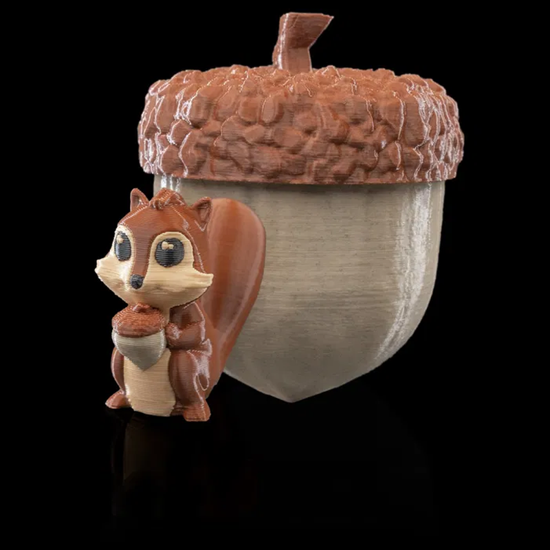 Squirrel In An Acorn Keychain | 3D Printer Model Files