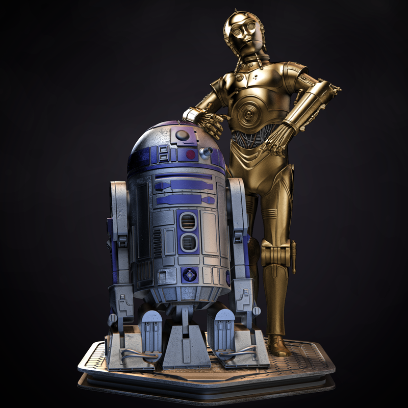 Star Wars R2D2 C3PO Statue | 3D Printer Model Files