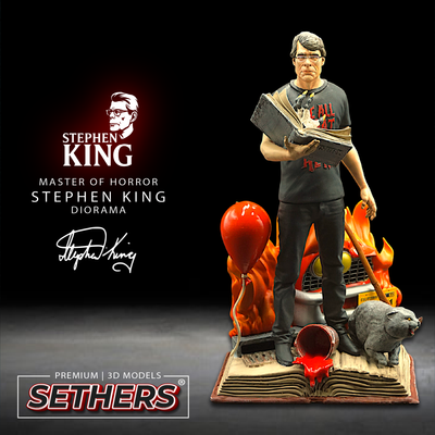 Stephen King Diorama | Master of Horror | 3D Printer Model Files