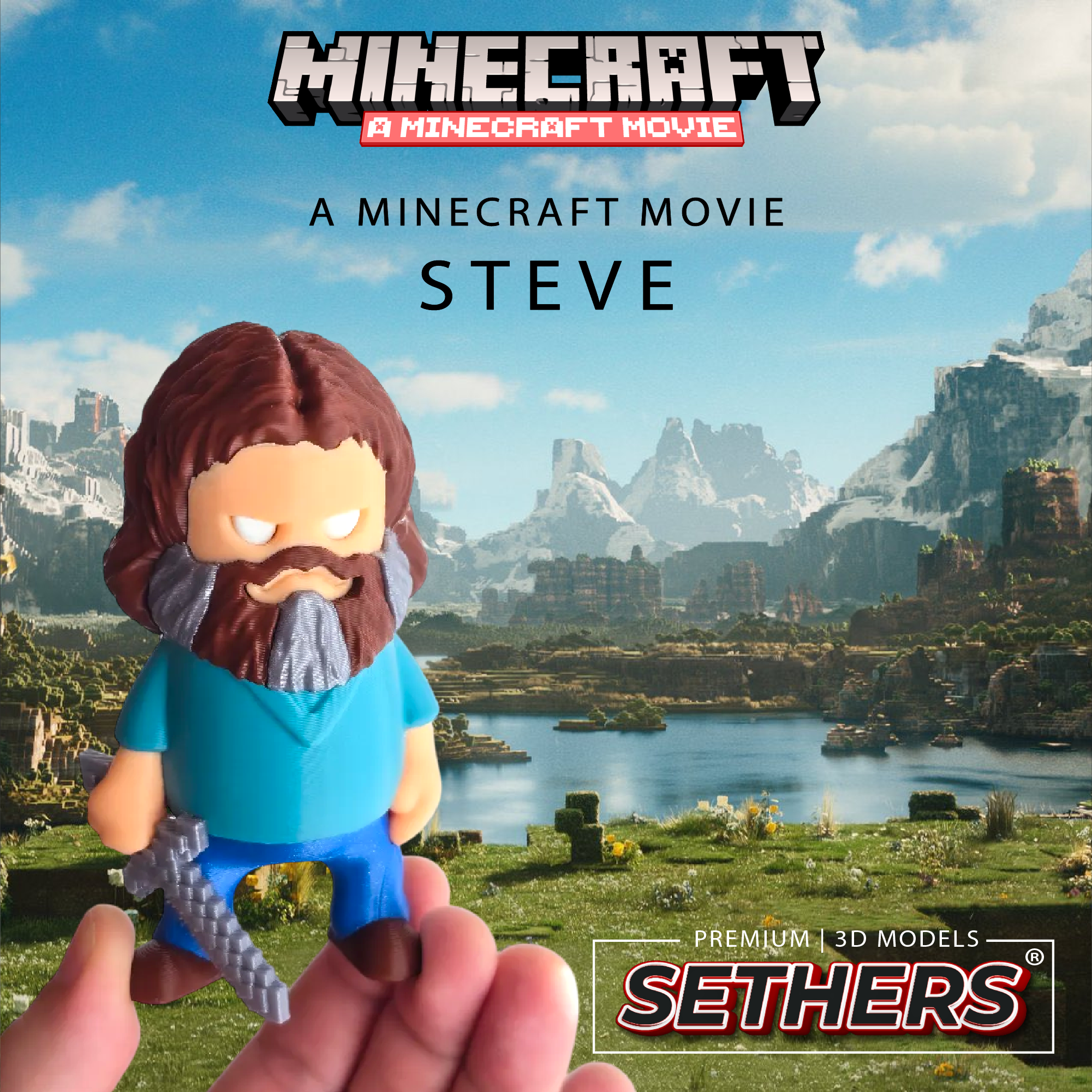Steve Mini Figure | Minecraft Movie | 3D Printing Model Files