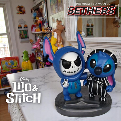 Stitch and Jack Skellington | Halloween | 3D Printer Model Files
