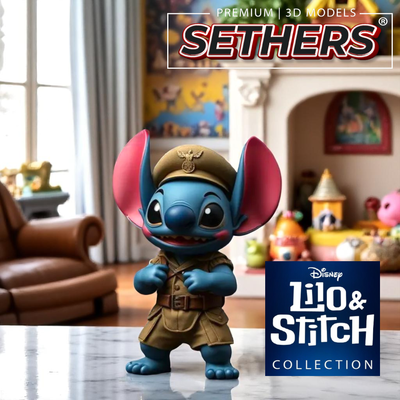 Stitch in Army | Lilo and Stitch | Best 3D Printing STL Model Files