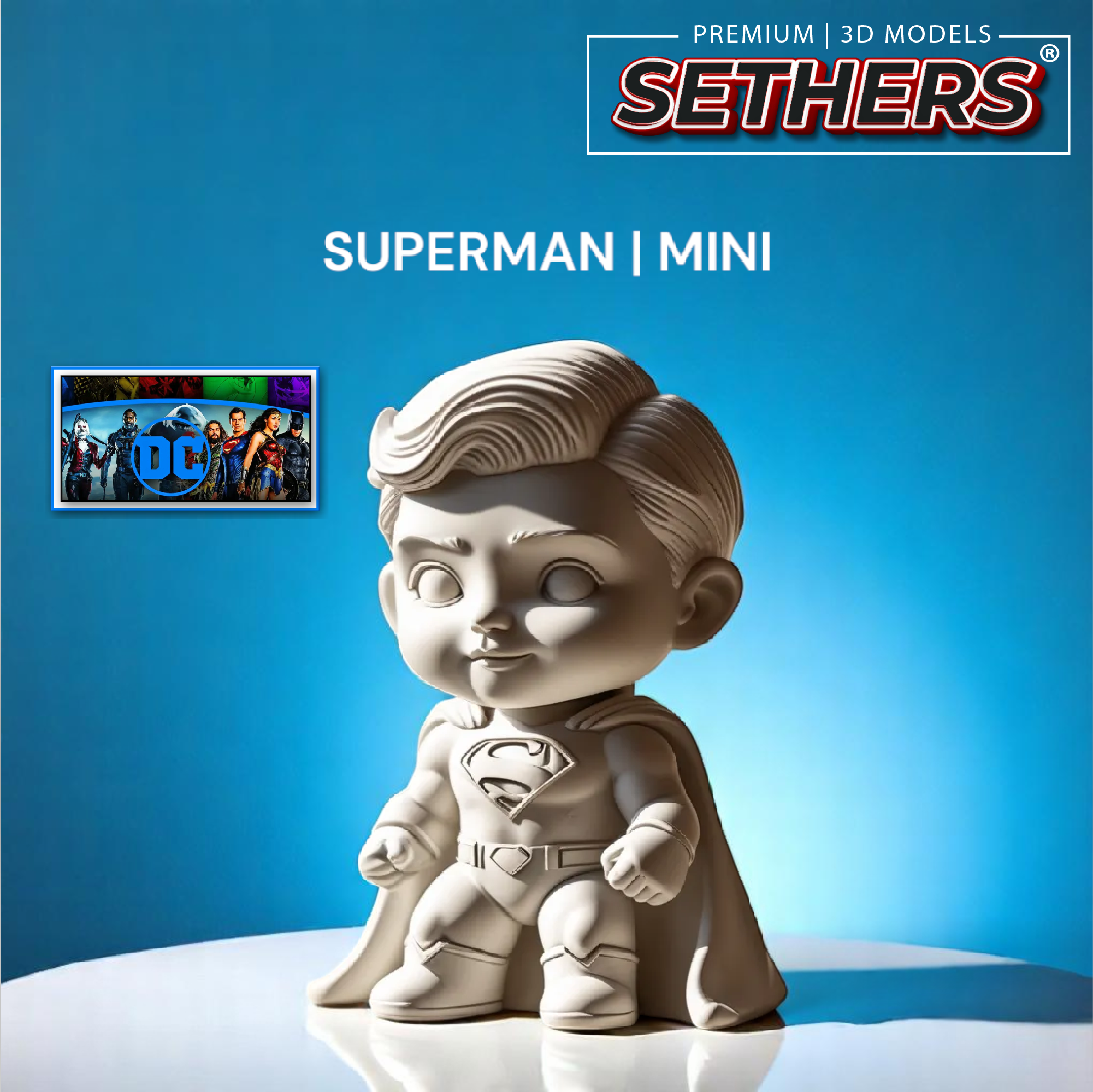 Mini Version Superman Superman Mini | DC Comics Universe | 3D Printing STL Model Files