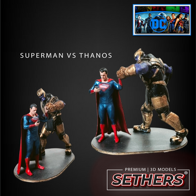 Superman Vs Thanos Sculpture | 3D Printer Model Files