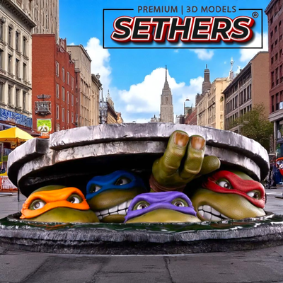 TMNT Manhole Cover | Diorama | Best 3D Printing Models at Sethers