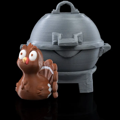 Turkey In An Grill Keychain | 3D Printer Model Files