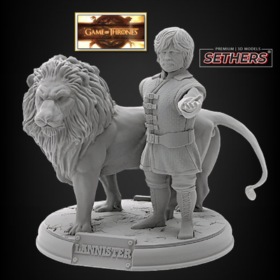 Tyrion Lannister with Lion | 3D Printer Model Files