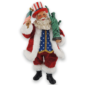 Uncle Sam Patriotic Santa Claus Figurine | Christmas Decor