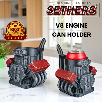 V8 Engine Soda Beer Can Holder Koozie | Best 3D Printing Models