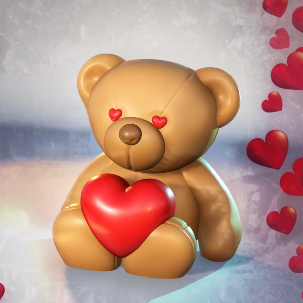 Valentines Teddy Bear | 3D Printer Model Files