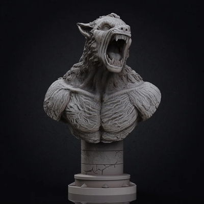 Werewolf Bust | The Wolf Man | 3D Printer Model Files