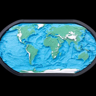 World Map With Geographic Features | 3D Printer Model File