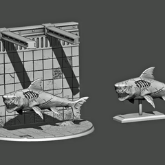 Zombie Great White Shark Display Set | 3D Printer Model Files